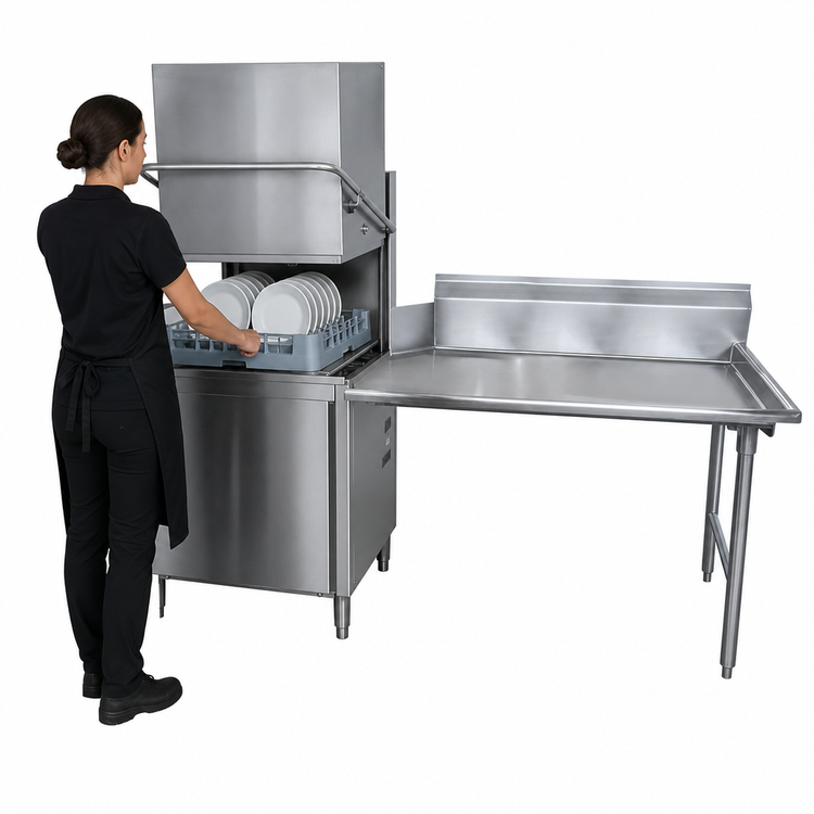Product image #3 for Advance Tabco Right-Side Clean Straight Dish Table with 10-1/2 In. Backsplash, 95 x 30 In., 14/304 Stainless Steel