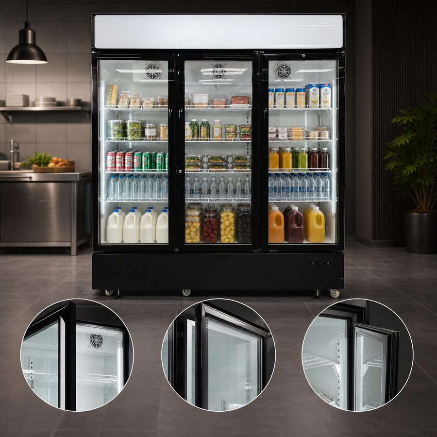 Three Heated Glass Doors