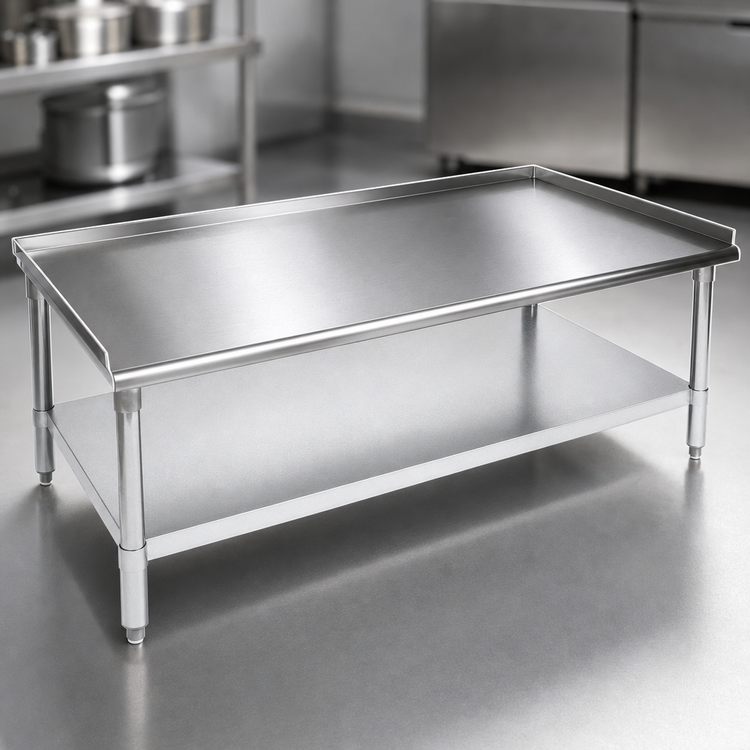 Product image #3 for John Boos Stainless Steel Equipment Stand with Upturned Sides and Adjustable Undershelf, 24 x 36 x 24 Inches