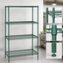 Thumbnail image #3 for Quantum 60-Inch Wide x 14-Inch Deep x 63-Inch High Stationary Wire Shelving Starter Kit, 4-Shelf, Green Epoxy