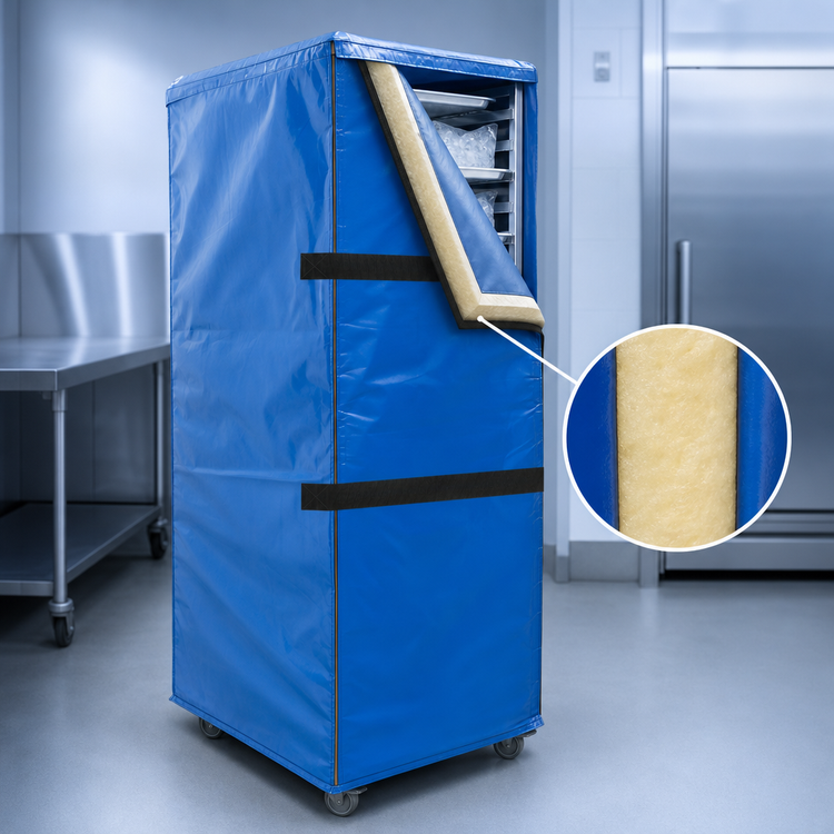 Product image #3 for Cres Cor Full-Height Insulated Ice Cold Rack Cover for 207-1820, Clear Label Pocket, 22 x 30 x 70 Inches, Laminated Vinyl
