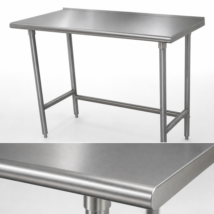 Product image #3 for Advance Tabco 84" x 30" 16 Gauge 304 Stainless Steel Work Table with Rear Upturn