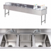 Thumbnail image #3 for Advance Tabco Underbar Basics 96-Inch Stainless Steel 3-Compartment Bar Sink and Ice Bin Combo with Deck Mount Faucet, Right Ice Bin