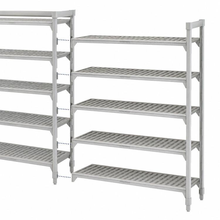 Product image #4 for Cambro Camshelving Premium 48-Inch Long x 21-Inch Deep x 72-Inch High 5-Shelf Vented Add-On Polymer Shelving Unit