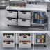 Thumbnail image #4 for Beverage-Air 72-Inch Three-Section Sandwich Top Refrigerated Counter with 8-Pan Top, 4 Drawers, and 1 Door