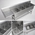 Thumbnail image #3 for John Boos Pro-Bowl 4-Compartment 14-Gauge Stainless Steel Sink with 30-Inch Left Drainboard