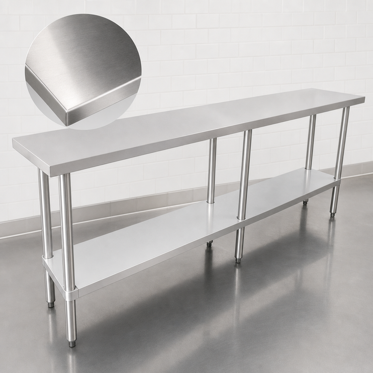 Product image #3 for Sapphire 84-Inch Stainless Steel Worktable with Galvanized Undershelf