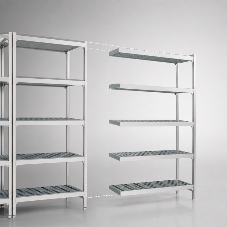 Product image #3 for Fermostock 4-Tier Polymer Shelving Unit Expansion Kit, 35W x 14D x 66H