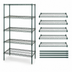 Thumbnail image #3 for Quantum 60 x 24 x 63 Inch 5-Shelf Wire Shelving Starter Kit, Green Epoxy Antimicrobial