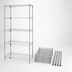 Thumbnail image #3 for Quantum 24-Inch x 24-Inch x 74-Inch Wire Shelving Starter Kit, 5 Shelves, Chrome Plated