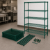 Thumbnail image #3 for Quantum 5-Shelf Wire Shelving Starter Kit, 60W x 21D x 63H, Green Epoxy Antimicrobial Finish