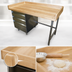 Thumbnail image #3 for Advance Tabco 60 Inch x 36 Inch Bakers' Top Work Table with 1-3/4 Inch Wood Top, 4 Inch Splash and Left Drawer Storage