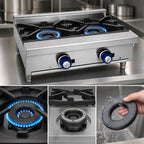 Thumbnail image #3 for Imperial (Middleby) IHPA-2-24 24-Inch Countertop Gas Hot Plate with 2 Open Burners, Standing Pilots, and Adjustable Legs