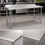 Thumbnail image #3 for Eagle Group BlendPort® BPT-2448STB-BS 48 x 24 Inch 430 Stainless Steel Work Table with 4-1/2 Inch Backsplash and Rolled Front Edge