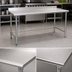 Thumbnail image #3 for Eagle Group BlendPort Budget Series 48 Inch x 24 Inch Stainless Steel Work Table with 4-1/2 Inch Backsplash and Rolled Front Edge