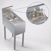 Thumbnail image #3 for Krowne Royal Series 12-Inch x 24-Inch Underbar Speed Station with Dual Glass Rinser Faucets and Dump Sink