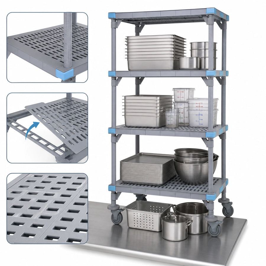 Four Open Grid Shelves