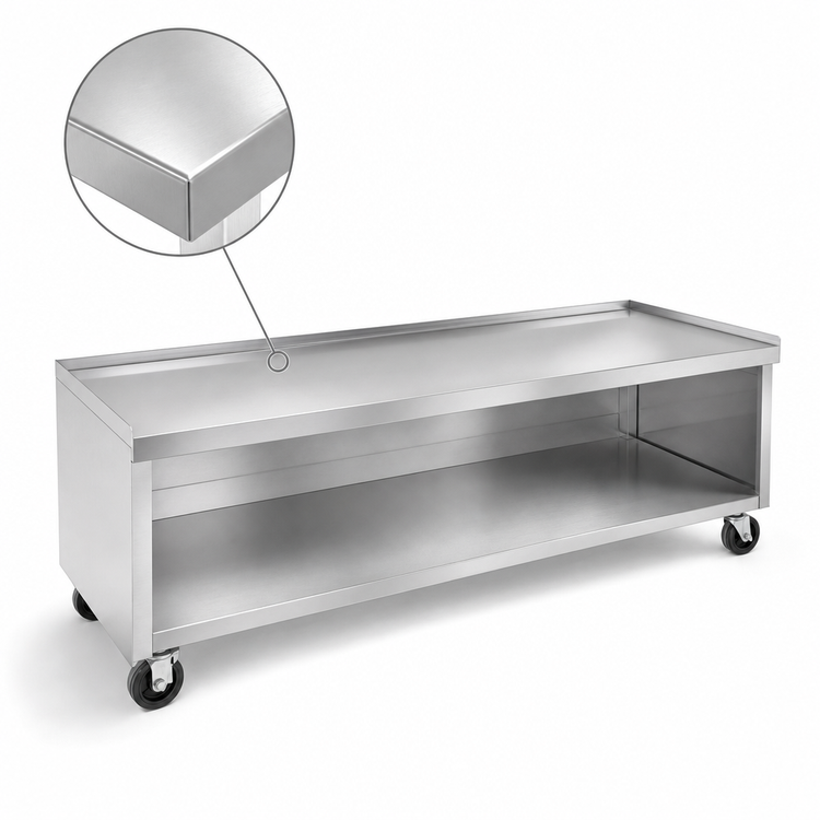 Product image #3 for La Rosa Mobile Stainless Steel Equipment Stand with Open Base and Undershelf, 110 Inch x 24 Inch