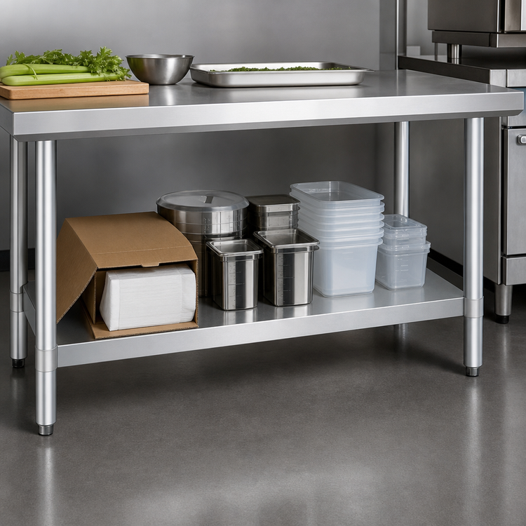 Product image #3 for New Age Aluminum Knock-Down Undershelf for 60 Inch W x 30 Inch D Work Tables