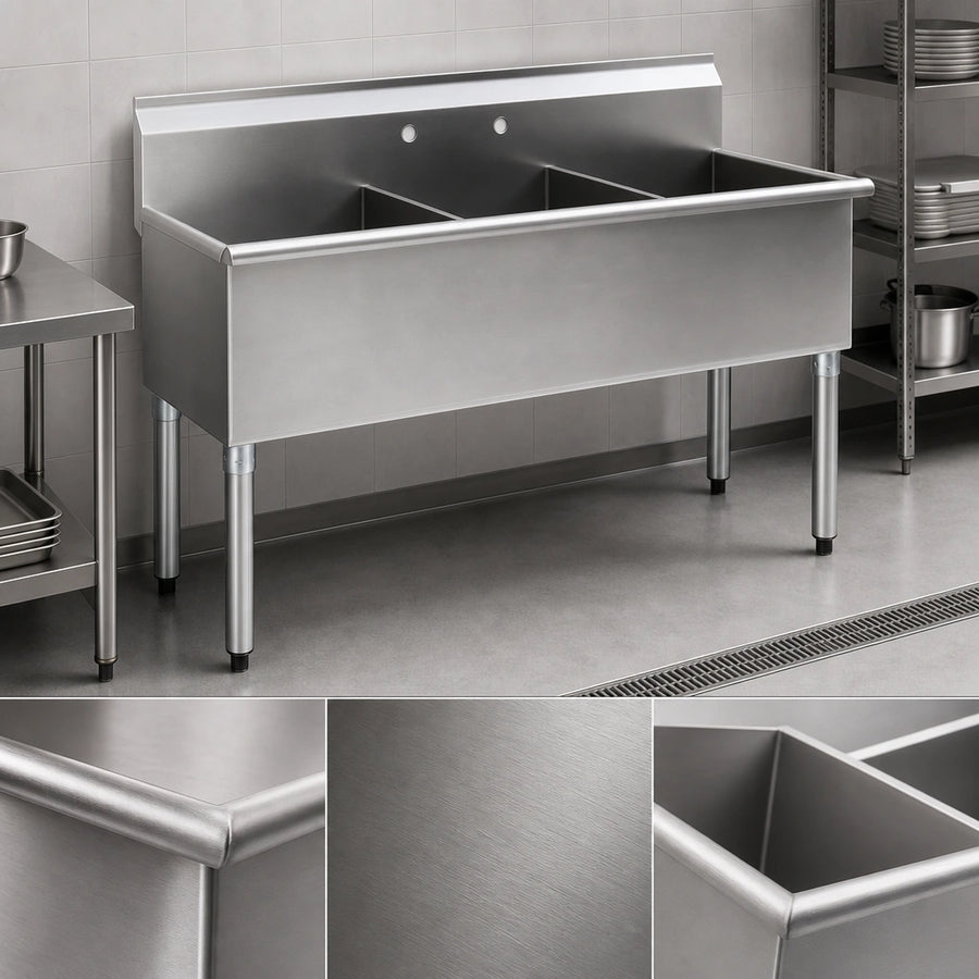 16-Gauge 304 Stainless Steel Construction