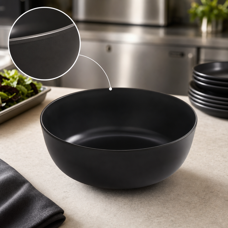 Product image #4 for Ani Round Black Melamine Serving Bowl, 67 oz.