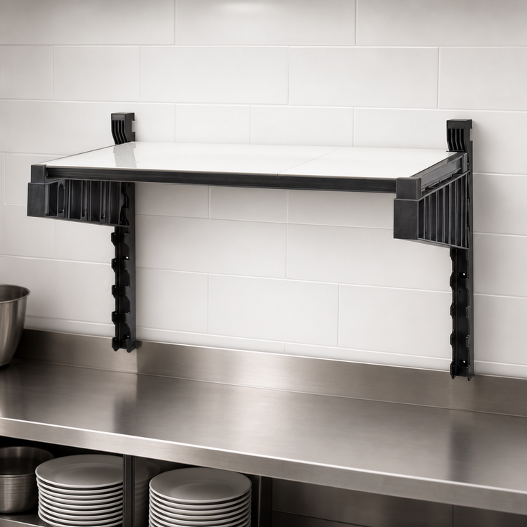 Product image #3 for Cambro Camshelving Elevation Series 24 Inch x 36 Inch Wall Shelving Shelf Kit with Solid Shelf Plates
