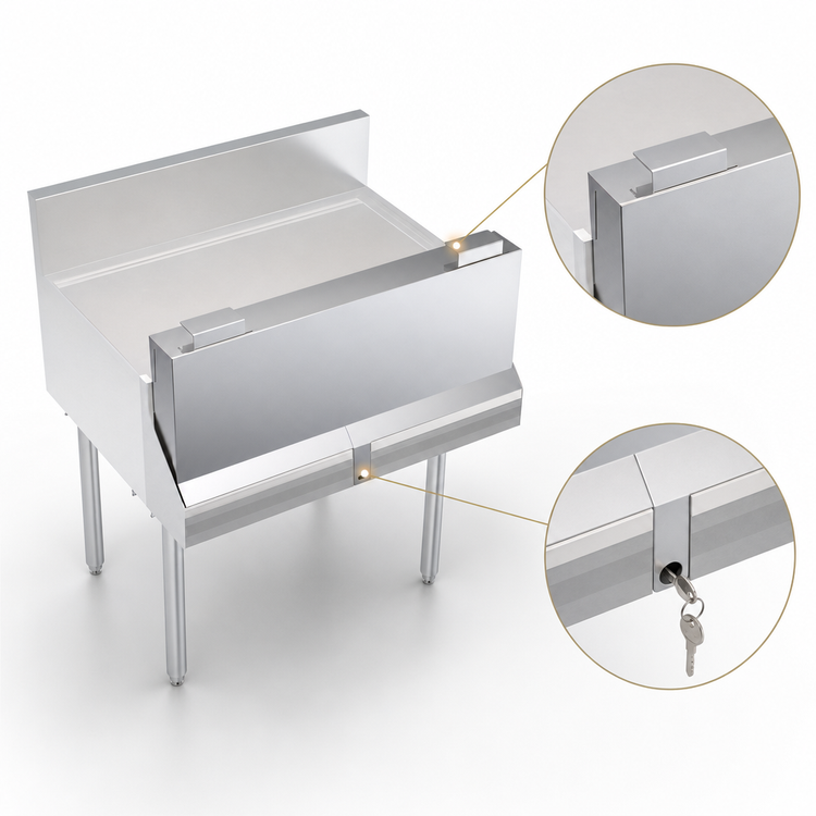 Product image #3 for Krowne Royal Series 30-Inch Single Speed Rail Locking Cover, Stainless Steel