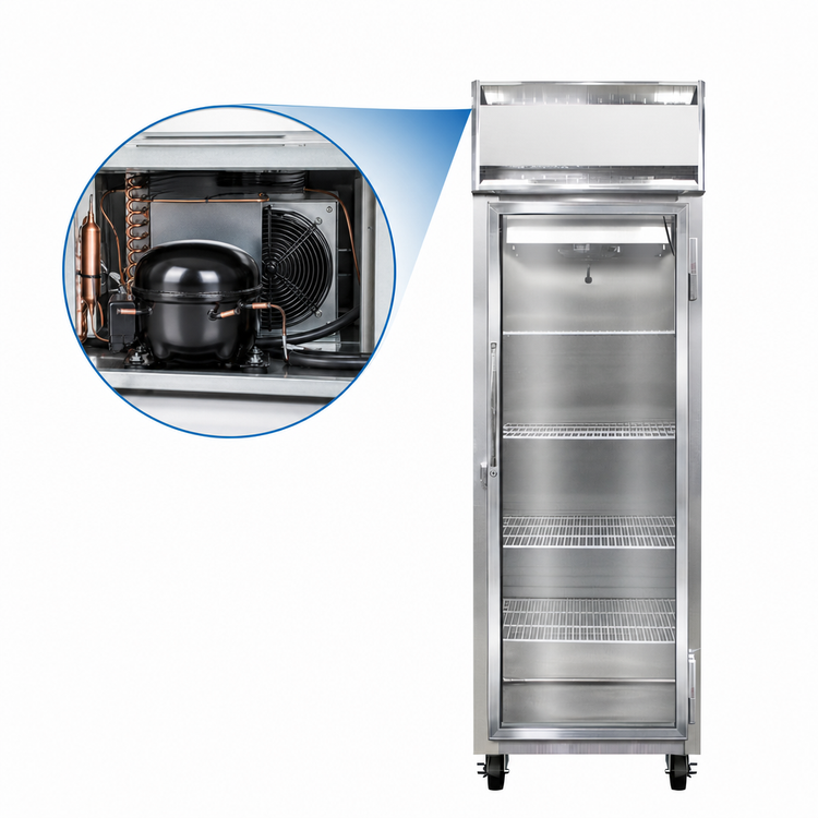 Product image #3 for Continental Refrigerator 1FNSAGD One-Section Display Reach-In Freezer, R290, Hinged Glass Door, Stainless Steel Exterior