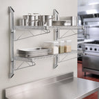Thumbnail image #3 for Quantum WC34-CB1248C Wall-Mount Cantilever Double-Shelf Wire Shelving Unit, 48" W x 12" D, Chrome