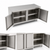 Thumbnail image #3 for John Boos 72-Inch x 30-Inch Stainless Steel Enclosed Work Table with Cabinet Base and Hinged Doors