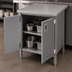 Thumbnail image #3 for John Boos Enclosed Work Table with Hinged Doors and Undershelf, 48 x 24 Inch, 14 Gauge 300-Series Stainless Steel Flat Top