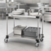 Thumbnail image #3 for Metro Super Erecta Standard Duty Stainless Steel Bus Cart with 2 Solid Shelves