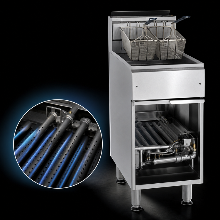 Product image #3 for Imperial IFS-75 75 lb. Floor Model Tube Fired Gas Fryer