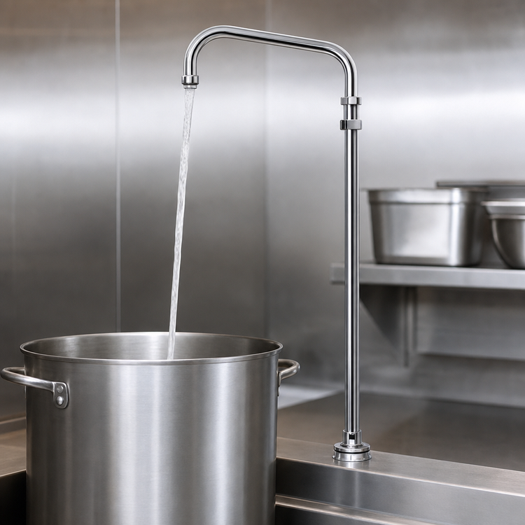 Product image #3 for T&S Brass Elevated Deck Mount Swing Nozzle with 12-Inch Spout