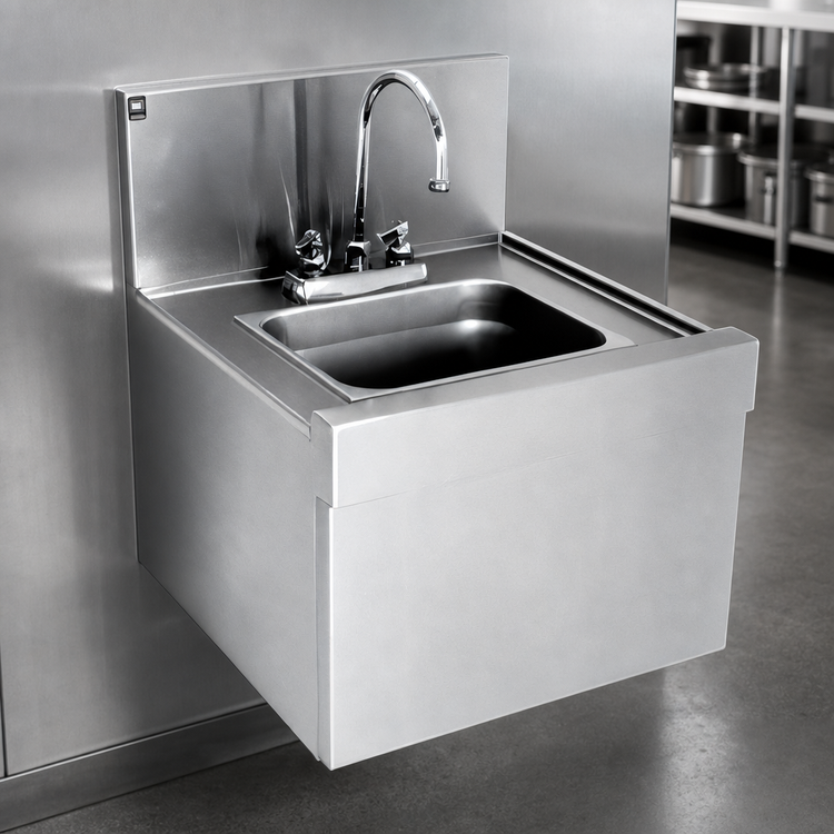 Product image #3 for Spec-Bar Wall-Mounted Drop-In Stainless Steel Sink with 6-Inch Deep Bowl, Faucet, and Drain