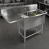Thumbnail image #3 for John Boos Pro-Bowl 2-Compartment Stainless Steel Sink with Left Drainboard, 30 x 24 x 12 Inch Bowls, and 10-Inch Backsplash