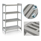 Thumbnail image #4 for Cambro Camshelving® Premium CPU183672VS4480 36"W x 18"D x 72"H Stationary Polymer Shelving Starter Unit, 4 Shelves, 3 Vented + 1 Solid