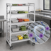 Thumbnail image #4 for Cambro Camshelving Premium 5-Shelf Vented Mobile Starter Unit, 18 x 48 x 67-1/4 Inches, Speckled Gray