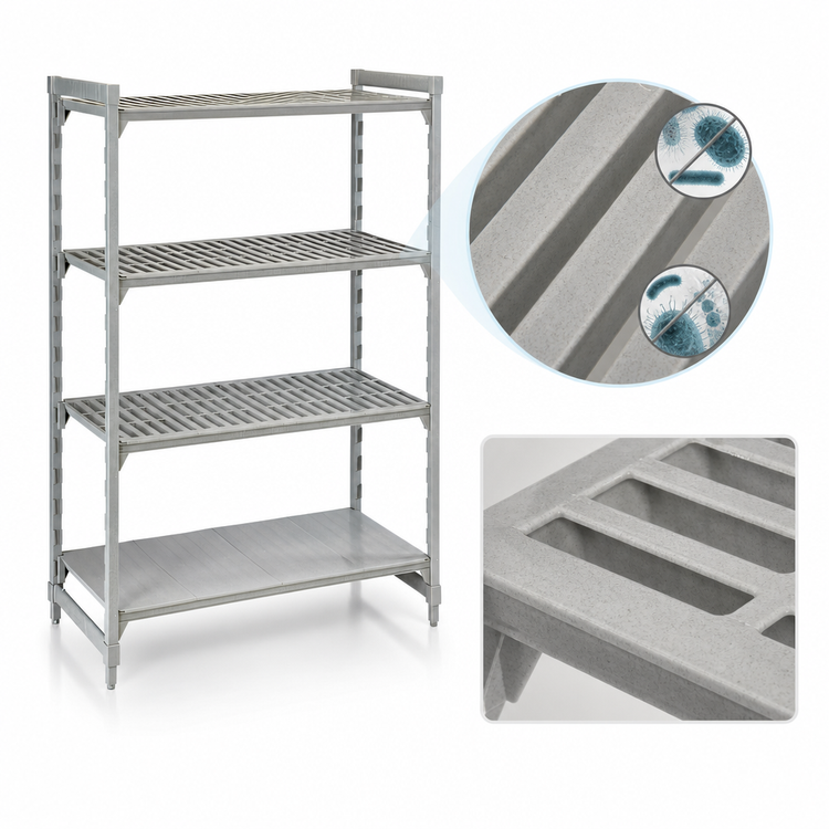 Product image #4 for Camshelving Premium 36"W x 18"D x 72"H Stationary Starter Unit, 3 Vented + 1 Solid, Speckled Gray