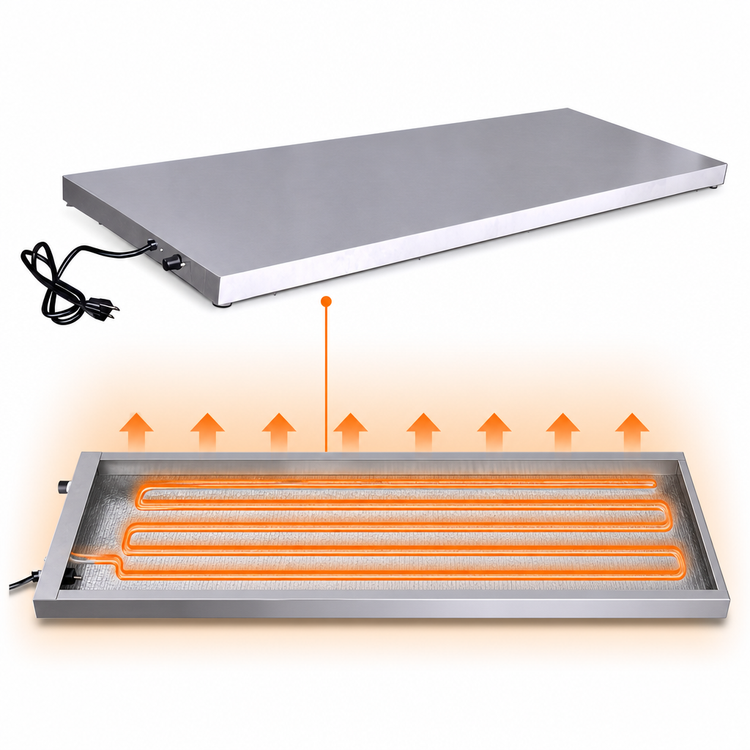 Product image #3 for BK Resources ESW-6020 Portable Electric Warming Shelf, 60-Inch x 20-Inch, 120V