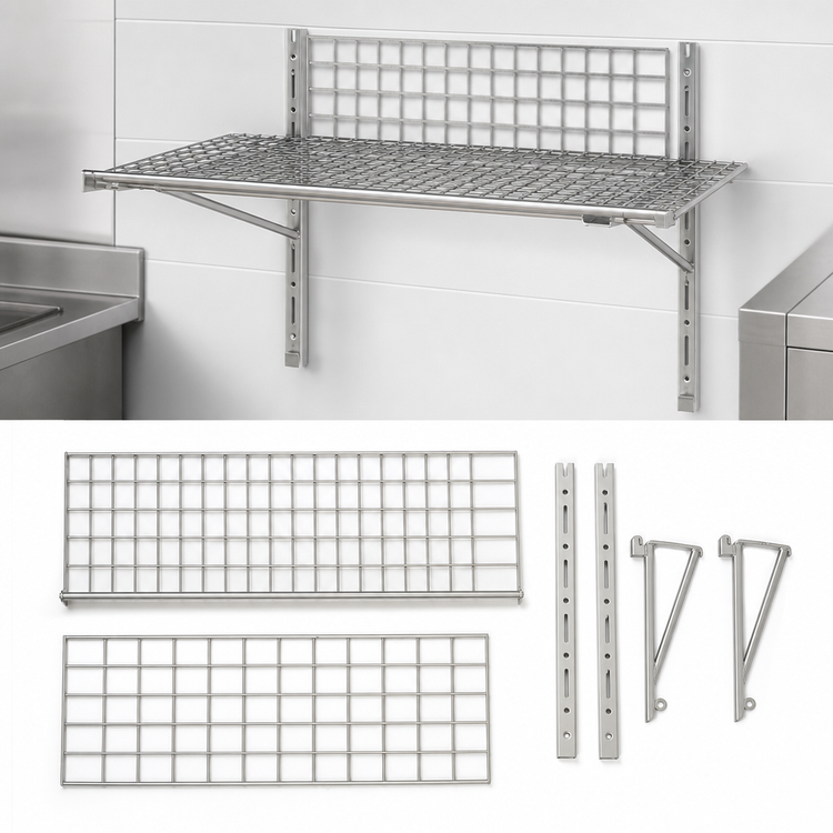 Product image #3 for WalStor Modular Wall-Mounted Wire Shelf Kit, Single Shelf, 36 x 18 Inches