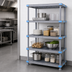 Thumbnail image #3 for Millenia 4-Shelf Stationary Polymer Starter Shelving Unit, 60W x 24D x 74H, Gray