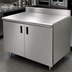 Thumbnail image #3 for Advance Tabco Special Value Series Enclosed Work Table with Sliding Doors, 48 x 24 Inch, 16-Gauge 304 Stainless Steel Top