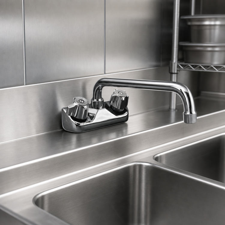 Product image #3 for Eagle Group 1800 Series Splash-Mounted Standard Faucet with 10-Inch Spout, 4-Inch Centers
