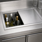 Thumbnail image #3 for Perlick Corporation Top Shelf BW9-36 9-Bottle Underbar Bottle Well, Stainless Steel Sliding Cover, 36-Inch, 3 Left/6 Right