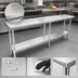 Thumbnail image #3 for Sapphire 84-Inch x 18-Inch Stainless Steel Flat Top Worktable with Undershelf