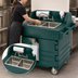 Thumbnail image #4 for Cambro CamKiosk® Mobile 2-Compartment Hand Wash Sink Cart, Polyethylene, Granite Green, 110V