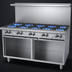 Thumbnail image #3 for Garland G60-10SS G Starfire Pro 60-Inch Gas Restaurant Range with 10 Open Burners and 2 Storage Bases