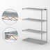 Thumbnail image #3 for Eagle Group 4-Tier Add-On Wire Shelving Unit, 36 x 24 x 63 Inches, Stainless Steel Finish