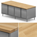 Thumbnail image #3 for BK Resources 96-Inch Dual-Access Chef Table with Hard Maple Top and Locking Cabinet Base